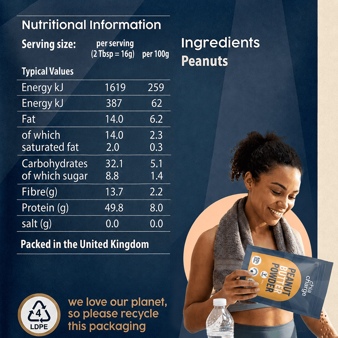 Chia Charge Home Peanut Butter Powder - 50% Protein