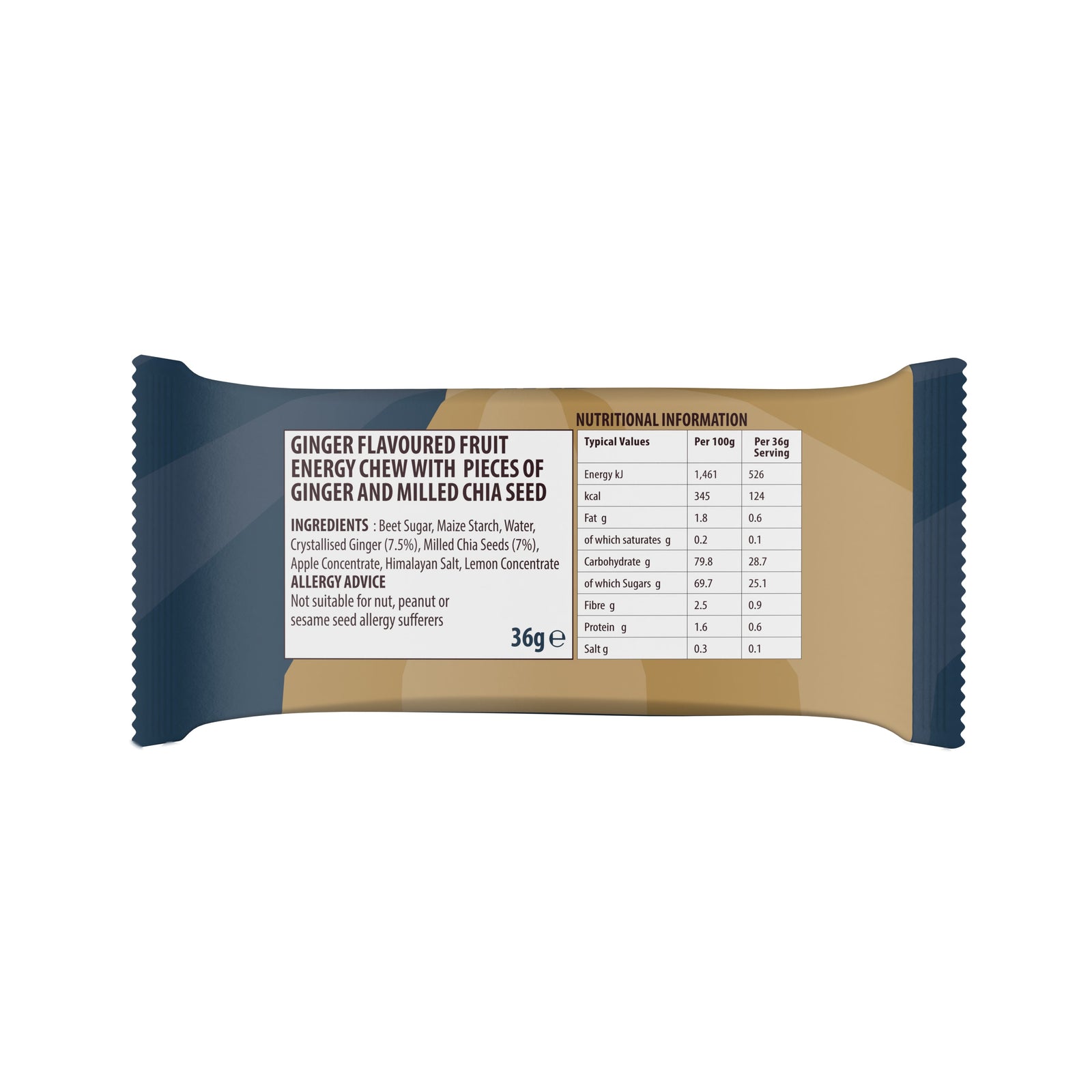 Chia Charge Home Single Pack (3 chews / pack) NEW Ginger Chia Chews Promo Only