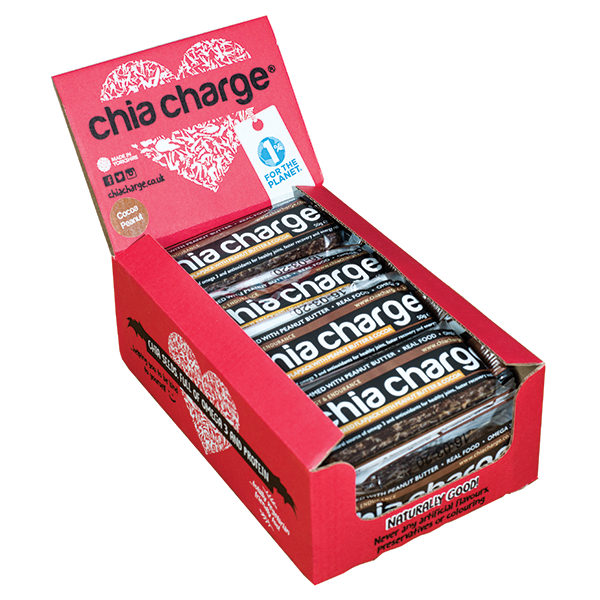 Chia Charge Bars Peanut Butter Flapjacks and Cocoa Peanut Flapjacks 50g 10 + 2 Extra