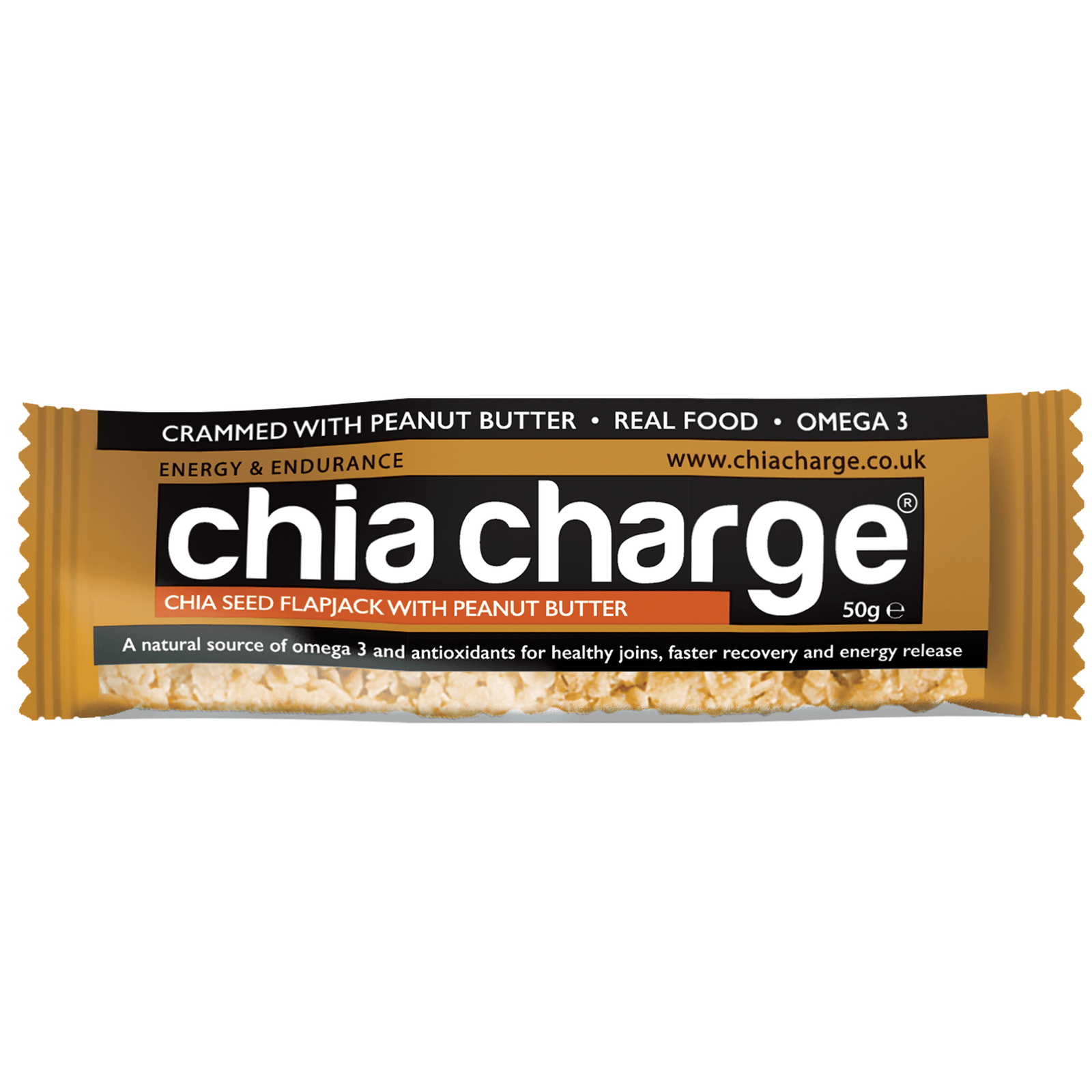 Chia Charge Bars Peanut Butter Flapjacks and Cocoa Peanut Flapjacks 50g 10 + 2 Extra
