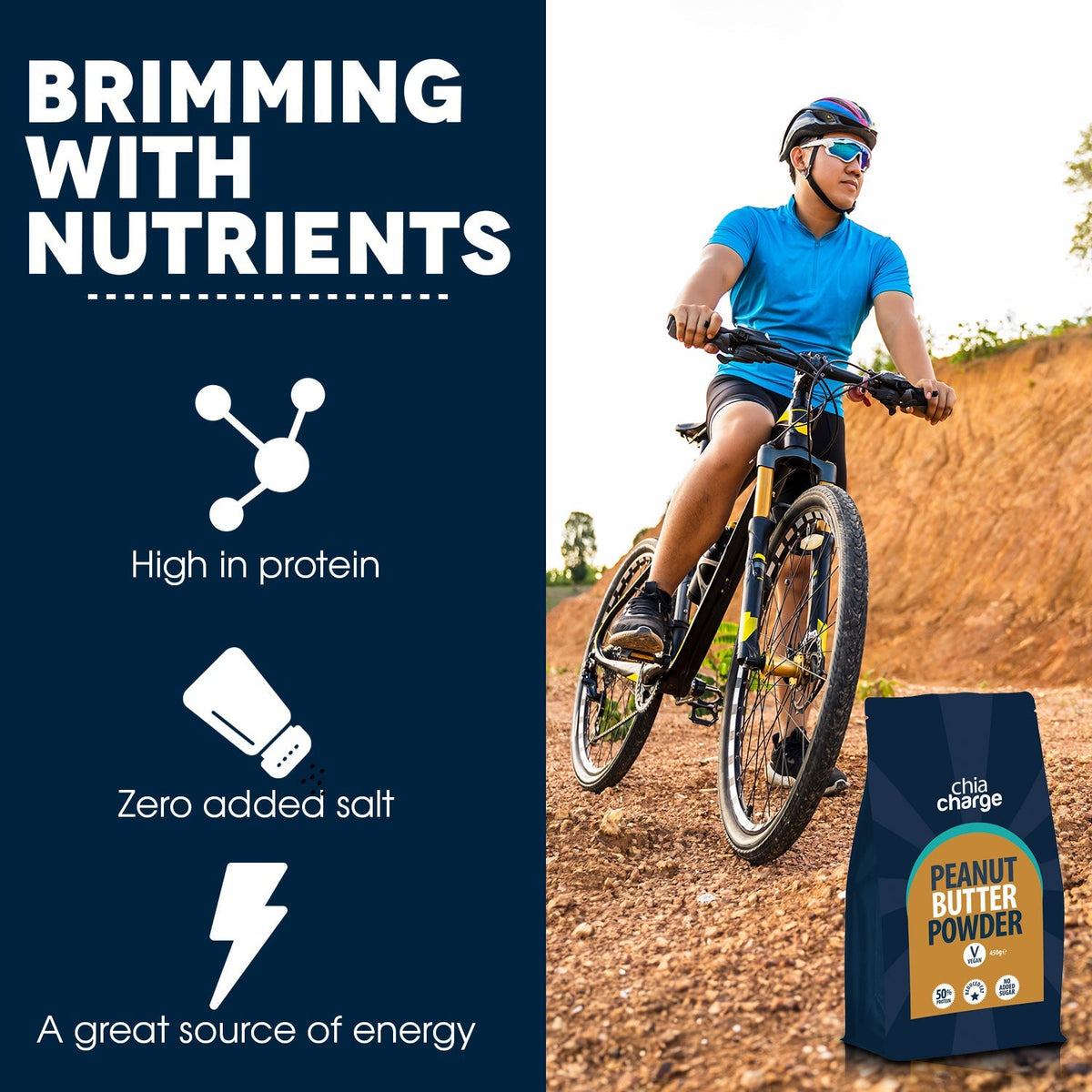 Chia Charge Bars Peanut Butter Protein Powder