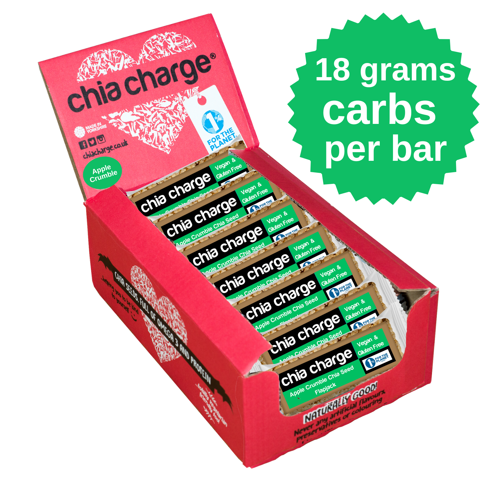 Chia Charge Bars Vegan & Gluten Free Mini Flapjacks 20  x 30g