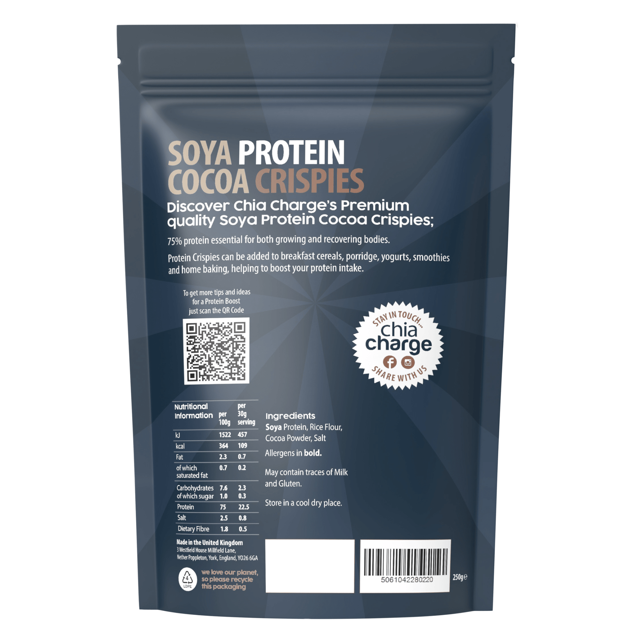 Cocoa Soya Protein Crispies | Plant-Based | Chia Charge Cocoa Soya Protein Crispies | Plant-Based | Chia Charge