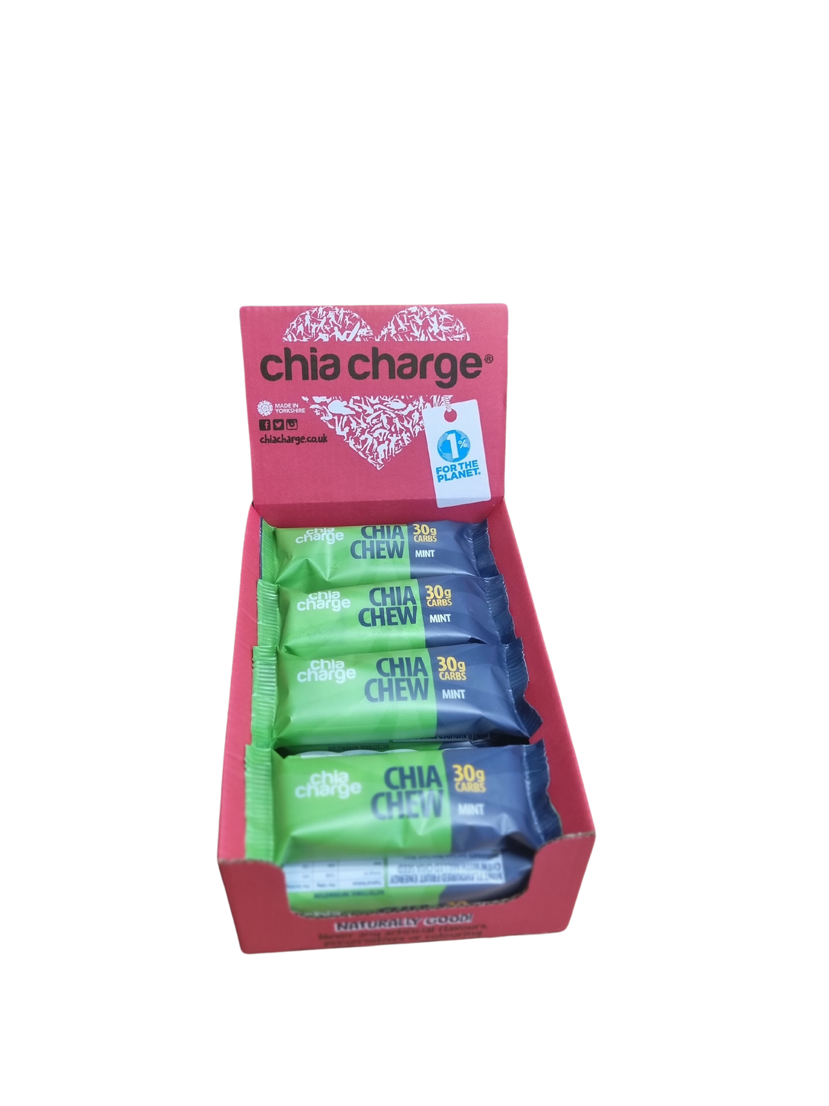 Chia Charge Home Chia Chews - High Energy Chews for Running, Cycling, Hiking, Fitness, and Sports, 3-Pack, Gel and Drink Alternative with Pink Himalayan Salt and Milled Chia Seeds, 30g Carbs