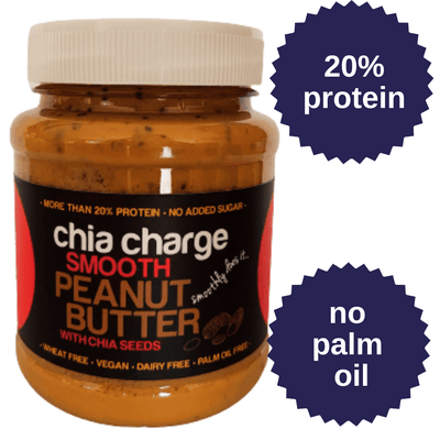 Chia Charge Nut Butters Peanut Butter + Chia Seeds 350g SMOOTH Smooth Peanut Butter with Chia Seeds