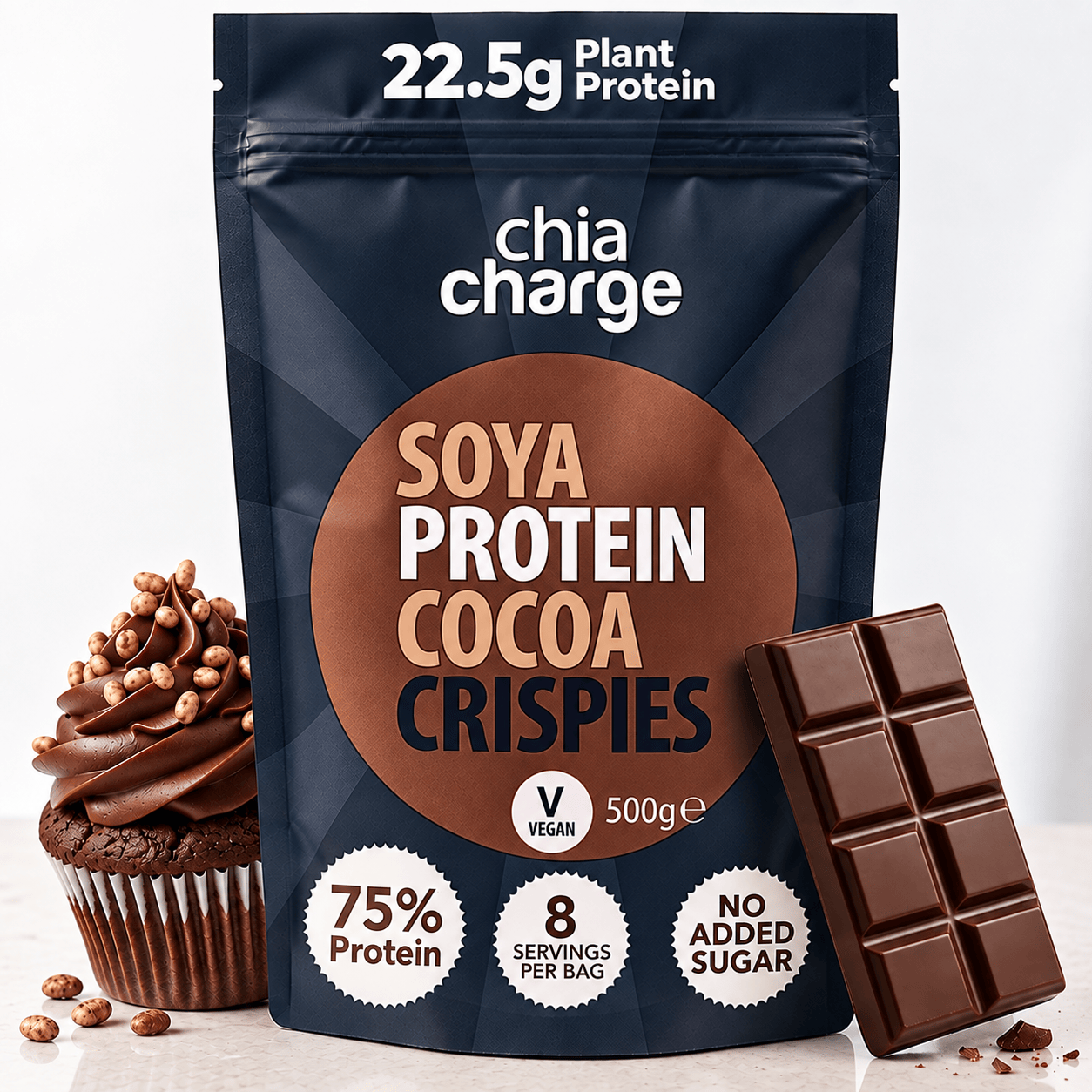 Chia Charge Soya Protein Crispies Cocoa
