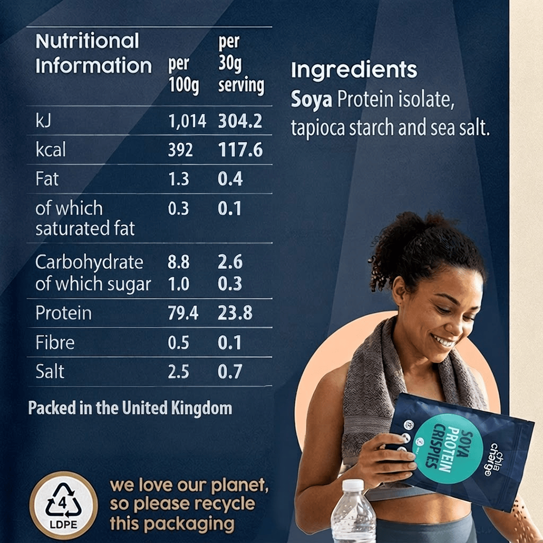 Chia Charge Soya Protein Crispies Unflavoured
