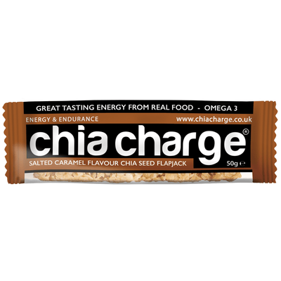 Chia Charge Bars Chia Seed Energy Flapjacks 80g - Salted Caramel, Banana, Berry, Original Sea Salt (box of 23)