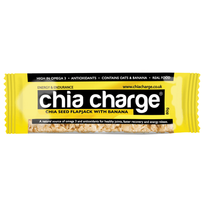 Chia Charge Bars Chia Seed Energy Flapjacks 80g - Salted Caramel, Banana, Berry, Original Sea Salt (box of 23)