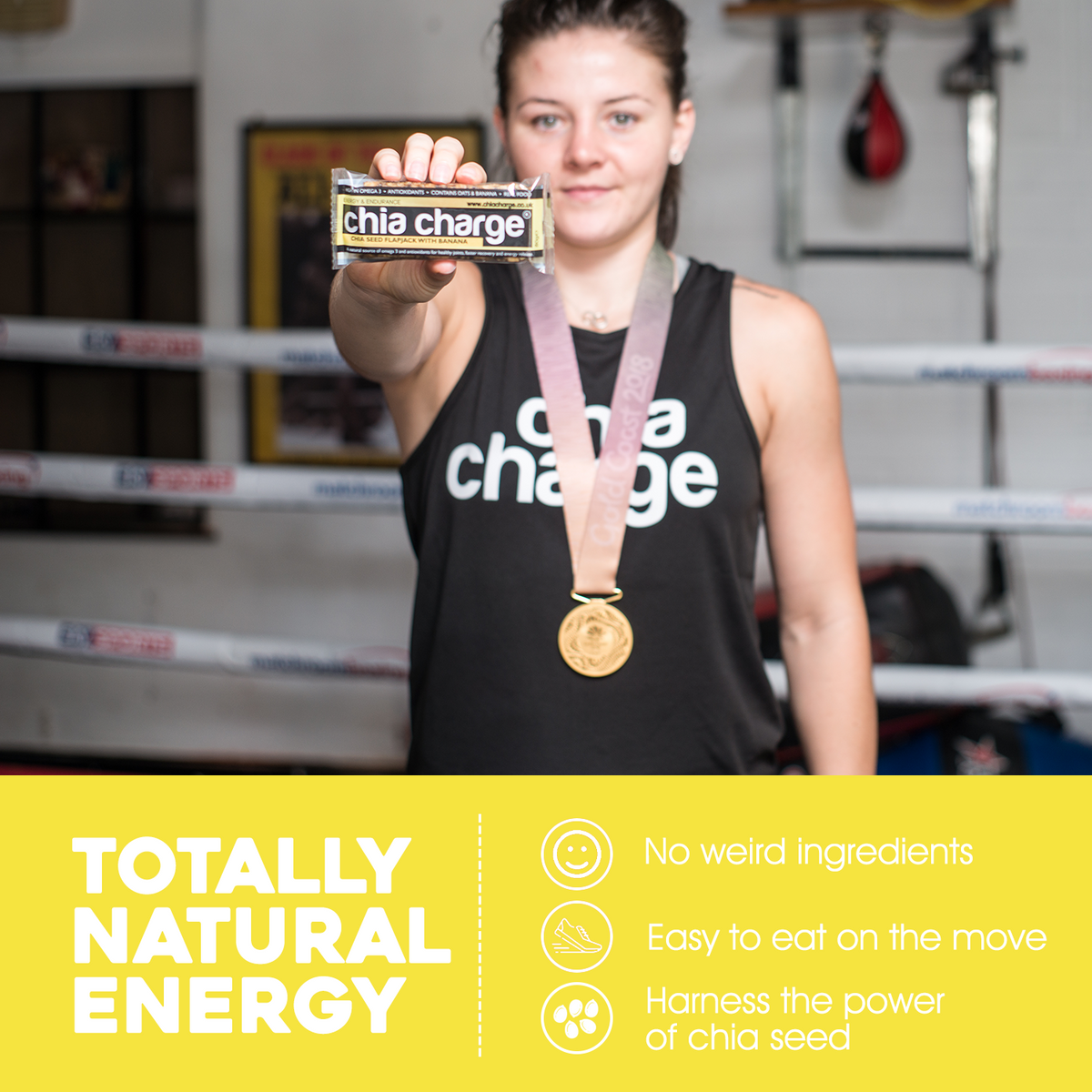 Chia Charge Bars Chia Seed Energy Flapjacks 80g - Salted Caramel, Banana, Berry, Original Sea Salt (box of 23)