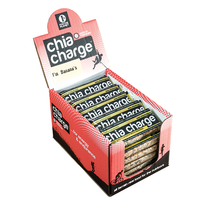 Chia Charge Bars Chia Seed Energy Flapjacks 80g - Salted Caramel, Banana, Berry, Original Sea Salt (box of 23)