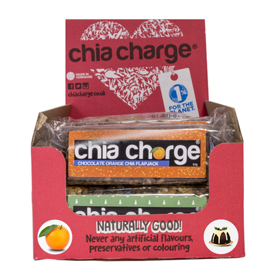 Chia Charge Bars Christmas Flapjacks 10 + 2 FREE Chocolate Orange & Gingerbread
