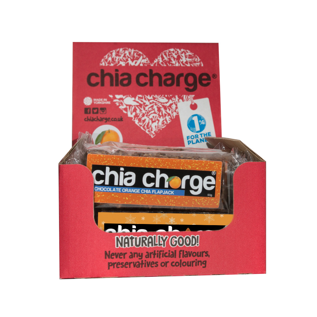 Chia Charge Bars Christmas Flapjacks 10 + 2 FREE Chocolate Orange &amp; Gingerbread