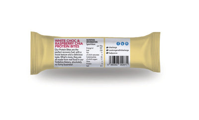 Chia Charge Bars White Choc & Raspberry / Peanut Butter & Choc Chip Protein Bites 50g - 10+2 Free