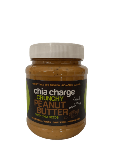 Chia Charge Nut Butters Peanut Butter + Chia Seeds 500g  CRUNCHY Crunchy Peanut Butter with Chia Seeds