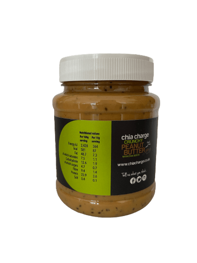 Chia Charge Nut Butters Peanut Butter + Chia Seeds 500g  CRUNCHY Crunchy Peanut Butter with Chia Seeds