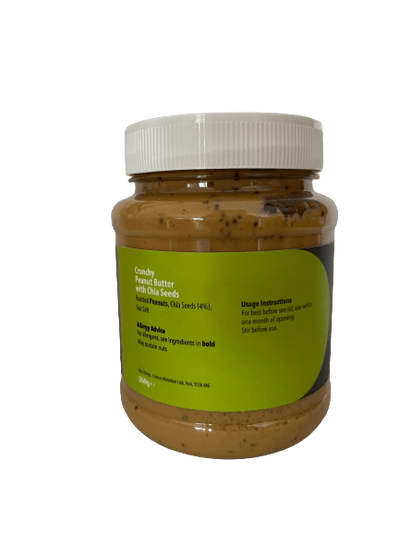 Chia Charge Nut Butters Peanut Butter + Chia Seeds 500g  CRUNCHY Crunchy Peanut Butter with Chia Seeds