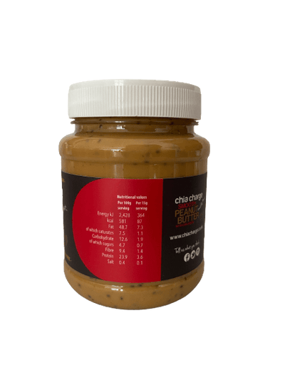 Chia Charge Nut Butters Peanut Butter + Chia Seeds 500g SMOOTH Smooth Peanut Butter with Chia Seeds
