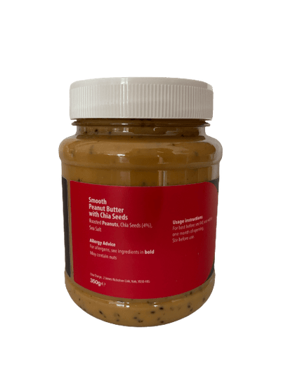 Chia Charge Nut Butters Peanut Butter + Chia Seeds 500g SMOOTH Smooth Peanut Butter with Chia Seeds